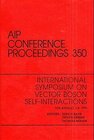 Buchcover International Symposium on Vector Boson Self-Interactions