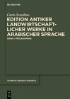 Buchcover Carlo Scardino: Antike landwirtschaftliche Werke in arabischer Sprache / Edition antiker landwirtschaftlicher Werke in a