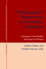 Buchcover Metalinguistic Perspectives on Germanic Languages