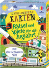 Buchcover Tschüss-Langeweile-Karten: Rätsel und Spiele für die Zugfahrt