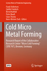 Buchcover Cold Micro Metal Forming