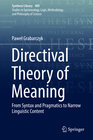 Buchcover Directival Theory of Meaning