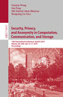 Buchcover Security, Privacy, and Anonymity in Computation, Communication, and Storage