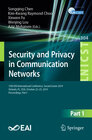 Buchcover Security and Privacy in Communication Networks