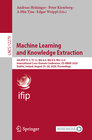 Buchcover Machine Learning and Knowledge Extraction