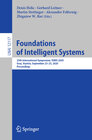 Buchcover Foundations of Intelligent Systems