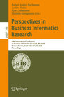Buchcover Perspectives in Business Informatics Research