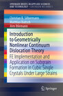 Buchcover Introduction to Geometrically Nonlinear Continuum Dislocation Theory