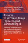 Buchcover Advances on Mechanics, Design Engineering and Manufacturing III