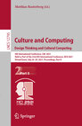 Buchcover Culture and Computing. Design Thinking and Cultural Computing
