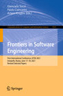 Buchcover Frontiers in Software Engineering