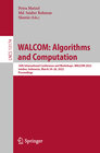 Buchcover WALCOM: Algorithms and Computation