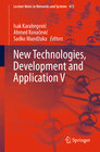 Buchcover New Technologies, Development and Application V