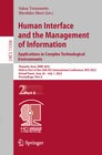 Buchcover Human Interface and the Management of Information: Applications in Complex Technological Environments