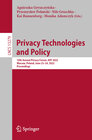 Buchcover Privacy Technologies and Policy