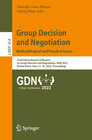 Buchcover Group Decision and Negotiation: Methodological and Practical Issues