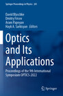 Buchcover Optics and Its Applications