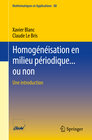 Buchcover Homogénéisation en milieu périodique... ou non