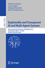 Buchcover Explainable and Transparent AI and Multi-Agent Systems