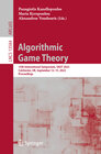 Buchcover Algorithmic Game Theory