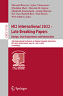 Buchcover HCI International 2022 - Late Breaking Papers. Design, User Experience and Interaction