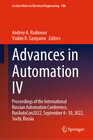 Buchcover Advances in Automation IV