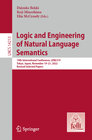 Buchcover Logic and Engineering of Natural Language Semantics
