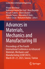Buchcover Advances in Materials, Mechanics and Manufacturing III