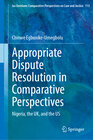 Buchcover Appropriate Dispute Resolution in Comparative Perspectives