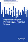 Buchcover Phenomenological Psychology as Rigorous Science