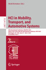Buchcover HCI in Mobility, Transport, and Automotive Systems