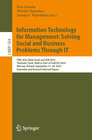 Buchcover Information Technology for Management: Solving Social and Business Problems Through IT