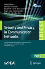 Buchcover Security and Privacy in Communication Networks