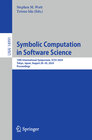 Buchcover Symbolic Computation in Software Science