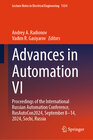 Buchcover Advances in Automation VI