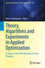 Buchcover Theory, Algorithms and Experiments in Applied Optimization