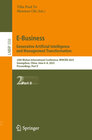 Buchcover E-Business. Generative Artificial Intelligence and Management Transformation