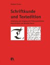 Buchcover Schriftkunde und Textedition