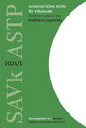 Buchcover Schweizerisches Archiv für Volkskunde | Archives suisses des traditions populaires