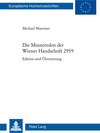 Buchcover Die Minnereden der Wiener Handschrift 2959