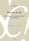 Buchcover Histoires de dire