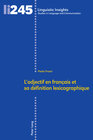 Buchcover L’adjectif en français et sa définition lexicographique