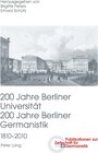 Buchcover 200 Jahre Berliner Universität- 200 Jahre Berliner Germanistik- 1810-2010
