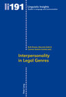 Buchcover Interpersonality in Legal Genres