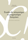 Buchcover Etudes de sémantique et pragmatique françaises