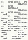 Buchcover On Series, Scenes and Sequences