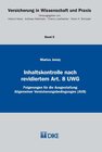 Buchcover Inhaltskontrolle nach revidiertem Art. 8 UWG