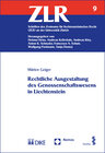 Buchcover Rechtliche Ausgestaltung des Genossenschaftswesens in Liechtenstein