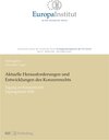 Buchcover Aktuelle Herausforderungen und Entwicklungen des Konzernrechts