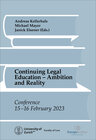 Buchcover Continuing Legal Education